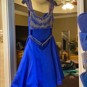 Royal blue Sherri Hill homecoming dress